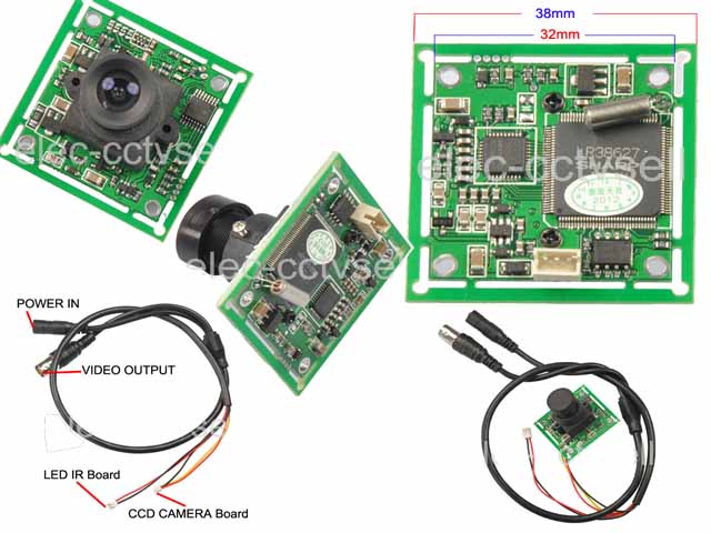 SHARP CCD 420TVL Color Camera Board PCB CCTV FREE 3.6mm LENS + Board CABLE